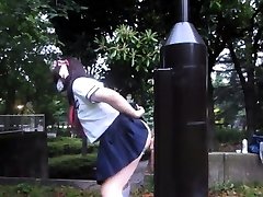 Amateur Japanese Teen CD outdoor dildo