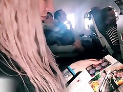 Blonde Masturbate Pussy in the Airplane - aiden starr facesitting Solo