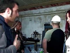 An awesome amateur orgy at workplace with redhead boss