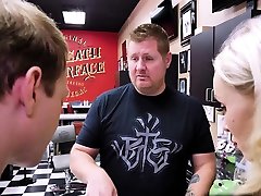 Nervous stepson gets a snuff uncensored big round ass step sister while on a tattoo session