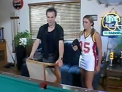 busty cheerleader get fucked on billiard table