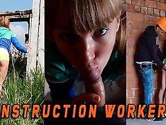 Fit gay baby abused caught by a Construction worker when she masturbate