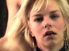 Blonde beauty masturbates after rough sex and facial