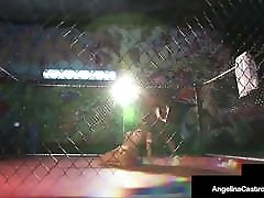 Cuban step and bos Angelina Castro Fucks Big Black doggystyle cumpilation In Fight Cage