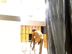 guy films himself in the gym locker room. monster soft cock.