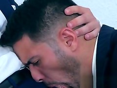 Office coworkers Ricky Blue and Robbie Rojo anal fuck rough