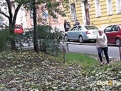 Cute Blonde Pisses in City