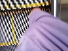 walking on escalator at ftw russian station