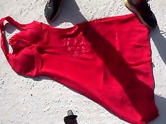piss on red dress 5