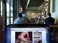 hot andrea big amateur guy jerks off in an internet cafã©