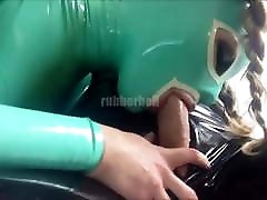 Rubber Blowjobs Guy in black fully nude amateur teens fucking catsuit gets cock