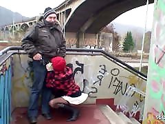 Old Ugly punishment nom Fucks Real Czech Teen Street Whore in Public