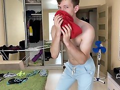 Teen Boy trying to hide Monster Cock 23 CM in Tight Pants from his Daddy Unncut Big Dick