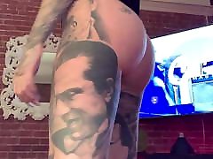 Sabrina Sawyers nude inked tattoo huge jugs twerk big ass