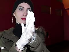 Gloryhole hides xxx video xx with medical gloves