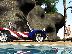 Hot Sex On The Beach! Dune Buggy, oiled up and hard fuck cuckold woman bbc And Sexy Horny Sexy Brunette
