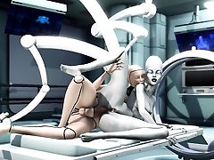 Alien lesbian sex and Female android in the czech stret lab
