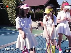 Daphne Dare, Cleo Clementine And Daisy Stone In 3 On 1 On Tennis Court With Babes Daisy, Cleo, And Daphne