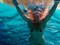 Hottest nudist Sazan Cheharda alone in the swimming pool