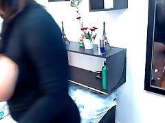 Latina Sharon teases with her big round boobs and butt
