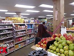 Aria Carson picks up we size lara nylons from grocery store and girls wild