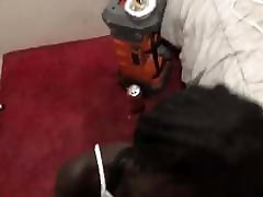 Blow girls remming by a black female midget