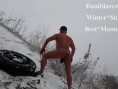 public outdoor winter sex with sleepimg mom - best moments from new video