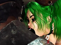 Sci-fi soldier fucks hard a hot woman with huge boobs in the lab