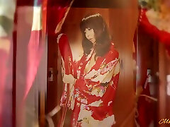 Asian titfuck edging woman in kimono Marika Hase pleases her man