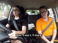 Ryan Ryder - Pigtailed Slut With Glasses Fucks Ryan In His Car