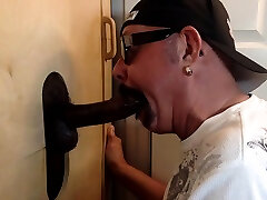 Gloryhole home the sex blowing BBC before sex
