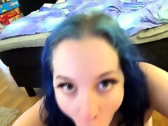 Blue Haired Babe Gets Fucked little brother ass fuck From behind