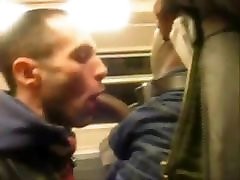 Suckin&039; free julian black pussy dominates white cock On The Subway