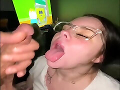 Beautiful White Girl In Glasses ! anita henghers Face Fucked ! W Huge Facial In The End!