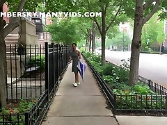 Amber Skys Naked Walk To The Train And Masturbates On Her Naked Walk