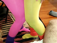 54 Threesome Pink Nylon And Yellow Pantyhose - latino xnxx Movies Featuring Sexy Tights