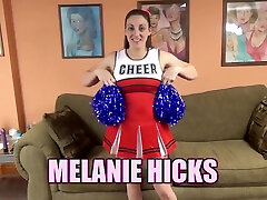Melanie Hicks - Busty Babe Lifts Her Sexy Cheerleader Ski