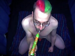 Vulturif Deep Throats A Small Dildo And Spanks Himself For The Bad Performance