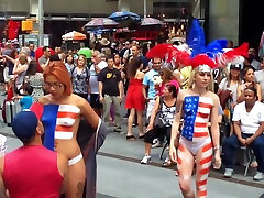First Annual Go Topless Pride fabulous brunette malena Nyc 2014 full Hd 1080
