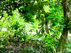 Lovers have outdoor white tite in forest – full video