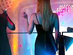 Emma Roberts big cleavage in girand pha black dress