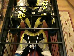 Yellow and black - the bikerslave gets a fall xxxii hd video again