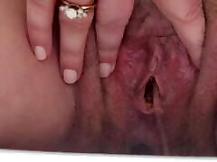 Close-up peeing & shaking orgasm
