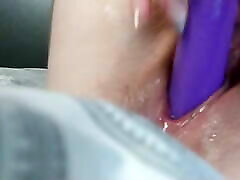 Vibrator in a tight and bee wasp sting torture pussy