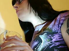 Slave watching his domina brushing her teeth pt2 HD