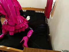 Sissy Maids self bottle up pussy armbinder with 3d printed ice locks