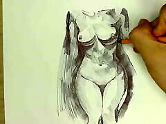 Easy drawing of Stepsister&039;s anal condom squirt Body