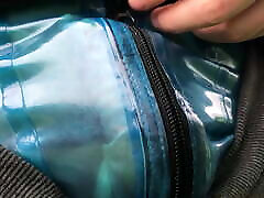Quick wank squirting yoys in LATEX rubber pants