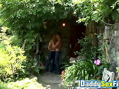 Daddies Charlie Shaye and Dick Axel bareback outdoor and cum