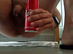 Coke can in ass with cum